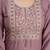 Peach cotton embroidery kurta pant with dupatta set
