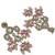 Gold-plated kundan pearl & pink bead triple layer earrings with floral detailing for women & girls