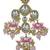 Gold-plated kundan pearl & pink bead triple layer earrings with floral detailing for women & girls