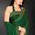 bottle green handwork zarkan embroidery silk blend saree