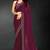 wine handwork zarkan embroidery silk blend saree