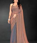 grey handwork zarkan embroidery silk blend saree