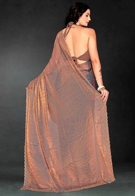 grey handwork zarkan embroidery silk blend saree 2