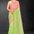 peach green two tone stone work silk blend saree
