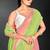 peach green two tone stone work silk blend saree