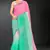 pink green two tone stone work silk blend saree