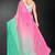pink green two tone stone work silk blend saree