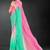 pink green two tone stone work silk blend saree