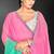 pink green two tone stone work silk blend saree