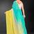 skyblue yellow two tone stone work silk blend saree