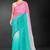 skyblue pink two tone stone work silk blend saree