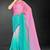 skyblue pink two tone stone work silk blend saree