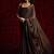 brown heavy handwork zarkan embroidery silk blend saree