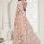 peach resham zarkan stone embroidery work net saree
