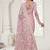 pink resham zarkan stone embroidery work net saree
