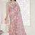 pink resham zarkan stone embroidery work net saree