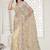 yellow resham zarkan stone embroidery work net saree