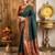 Dark green zari woven silk paithani saree with unstitched blouse – designer & traditional wear