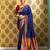 Navy blue zari woven silk paithani saree with unstitched blouse – designer & traditional wear