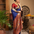Navy blue zari woven silk paithani saree with unstitched blouse – designer & traditional wear