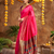 Pink zari woven silk paithani saree with unstitched blouse – designer & traditional wear