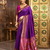 Purple zari woven silk paithani saree with unstitched blouse – designer & traditional wear