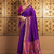 Purple zari woven silk paithani saree with unstitched blouse – designer & traditional wear