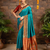 Rama zari woven silk paithani saree with unstitched blouse – designer & traditional wear