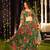  digital print georgette green multicolor lehenga choli with floral print jacket dupatta