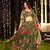  digital print georgette green multicolor lehenga choli with floral print jacket dupatta
