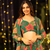  digital print georgette green multicolor lehenga choli with floral print jacket dupatta