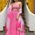 pink digital leheriya print georgette multi sequin lehenga choli with dupatta