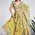 yellow digital print georgette multi sequin work lehenga choli with dupatta