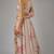 beige digital print shiney silk lehenga with unstitched blouse and organza dupatta