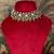 Gold plated  green beads kundan necklace in sterling silver