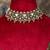 Gold plated  green beads kundan necklace in sterling silver