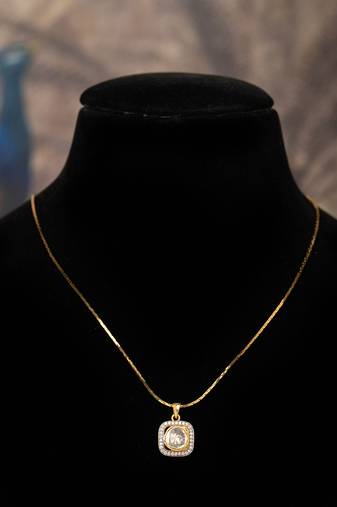 Gold plated   kundan necklace in sterling silver