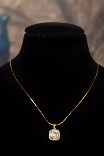 Gold plated   kundan necklace in sterling silver