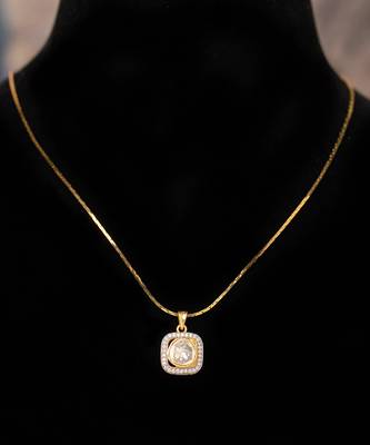 Gold plated   kundan necklace in sterling silver 2