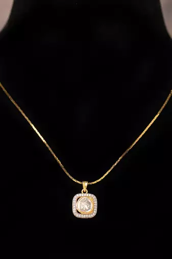 Gold plated   kundan necklace in sterling silver