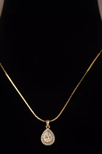 Gold plated   kundan necklace in sterling silver