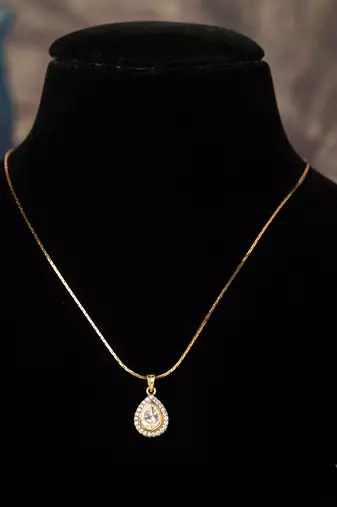 Gold plated   kundan necklace in sterling silver