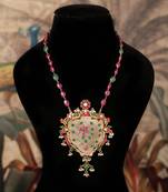 Gold plated  multicolor kundan necklace in sterling silver