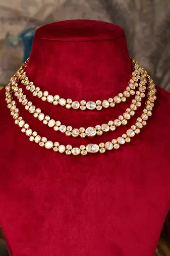 Gold plated  pearl white  necklace in sterling silver