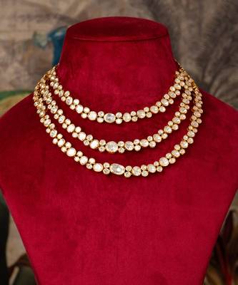 Gold plated  pearl white  necklace in sterling silver 2