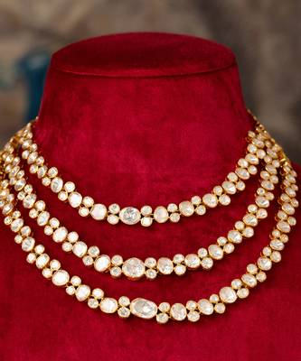 Gold plated  pearl white  necklace in sterling silver 3