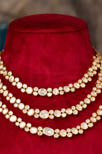 Gold plated  pearl white  necklace in sterling silver