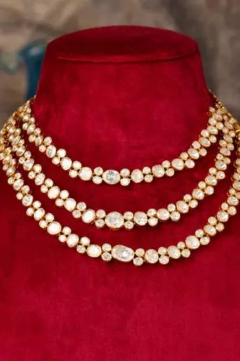 Gold plated  pearl white  necklace in sterling silver