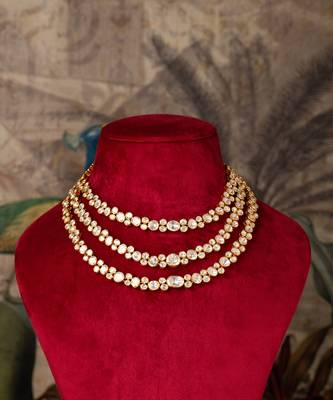 Gold plated  pearl white  necklace in sterling silver 5