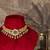 Gold plated  green stone kundan necklace in sterling silver
